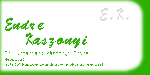 endre kaszonyi business card