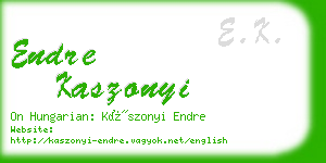 endre kaszonyi business card